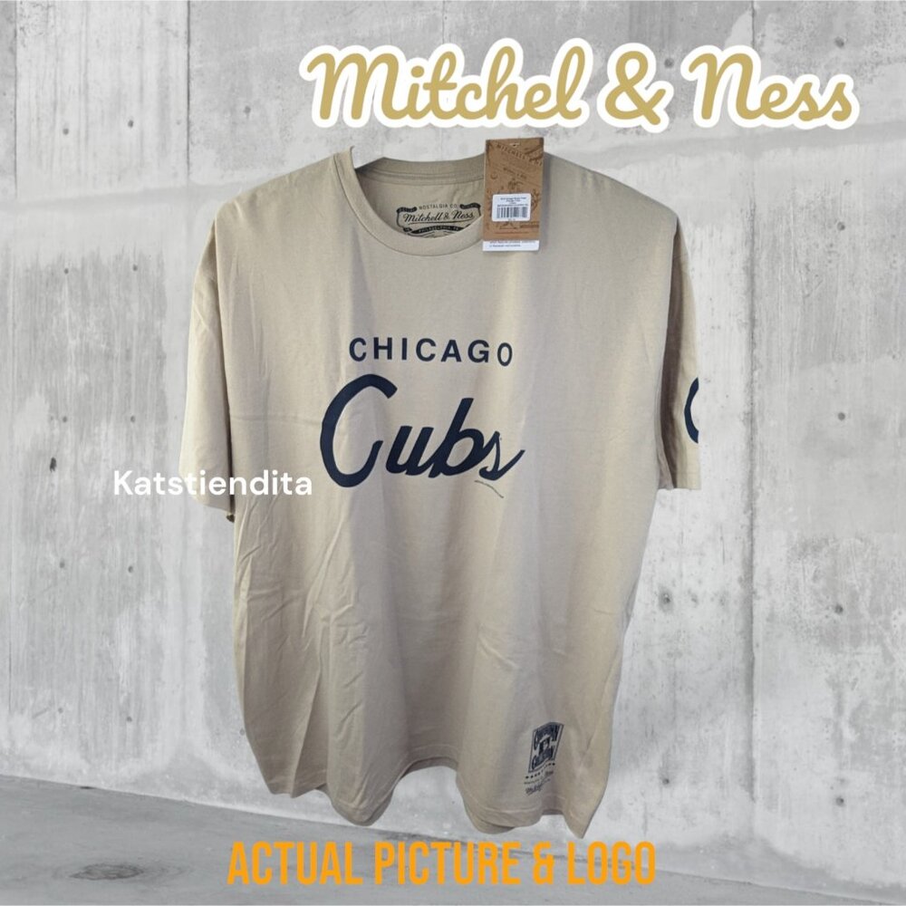 Mitchell & Ness Chicago Cubs Men's Cooperstown Collection Cream Shirt Sz XXL NWT